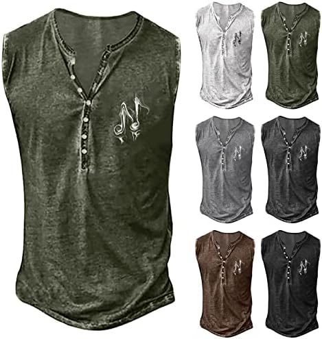 Ffnmzc muške košulje aktivne odjeće gumb-donje majice u teretani fit za vježbanje bez rukava košulje mišićni tenk vrhovi