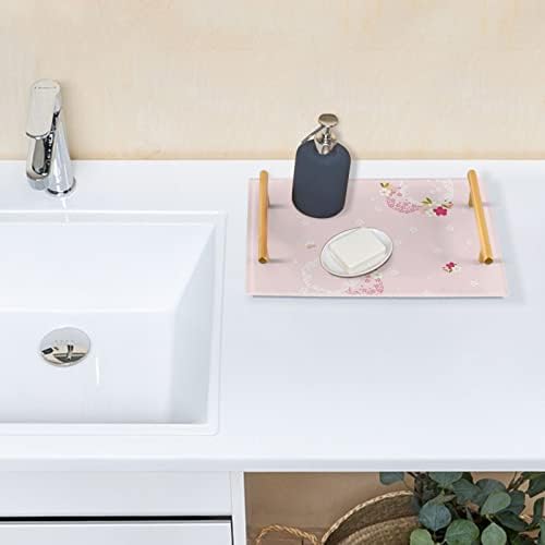 Dallanan akrilna ladica za kupaonicu ukrasna ladica sa zlatnim ručkama za organizator kuhinje ružičasta cvjeta trešnje