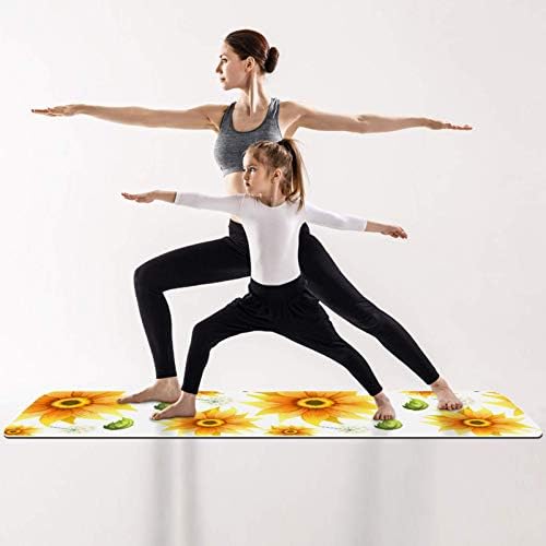 Siebzeh žuti suncokret Premium debela joga prostirka ekološka guma za zdravlje i fitness ne klipina za sve vrste vježbanja