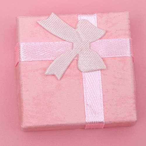 Nuobesty kutija s kutijama s kartonskim prstenom kutije za nakit za skladištenje ružičaste kocke kutija s satenom Bowknot
