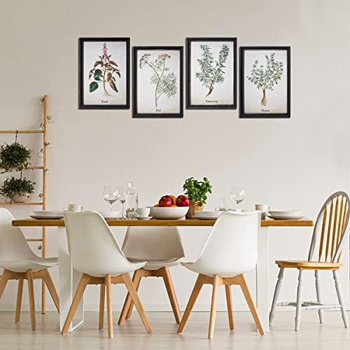 Nelony biljke kuhinjske zidne umjetničke otiske dekor, vintage uokvirena botanička umjetnost, 4 pcs 10 x14 zidni dekor seoske