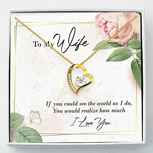 Kartica s porukama, ručno izrađena ogrlica - ogrlica za žene djevojke - Ogrlica moje supruge - poklon za ogrlicu za suprugu