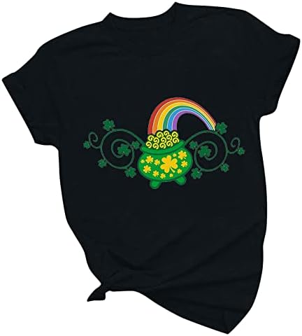 Djevojčice ljetne jesenske grafičke majice 2023 Moda pamučna posada St. Patrick's Day Top majica za ženske EC