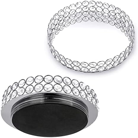 Hipiwe kristalna ladica za ispraznost, 360 stupnjeva rotirajuća ladica za šminkanje srebrnasta kozmetička kozmetička skladišna