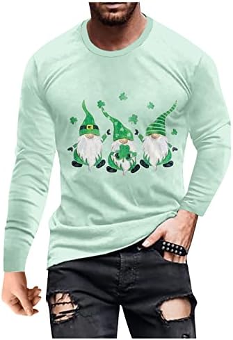 Oioloyjm St Patricks Day muške košulje tunike vrhovi za nošenje s gamašama casual modni tiskani plus dukserice dugih rukava