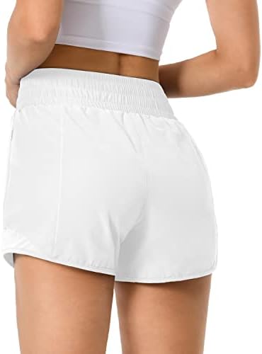 Queenieke trening kratke hlače ženske, elastične atletske kratke hlače za žene brze suhe kratke kratke hlače za žene s džepovima