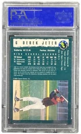 Derek Jeter Slabbed Yankees 1992 Klasični nacrt Picks 6 Rookie Card PSA Mint 9 - Rookie kartice za bejzbol