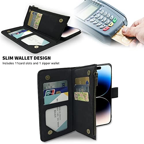 Kompatibilan je sa 6,7-inčni torbica-novčanikom iPhone 14 Pro Max i винтажным mekanim kožnim držačem kreditne kartice premium
