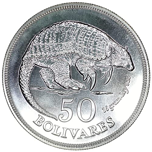 1975. Ve Venezuela Y 47 Očuvanje faune armadillo srebro 50 bolivares o necirkuliranim
