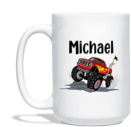 Prilagođena šalica s imenom, Personalizirana šalica za kavu, šalica za ljubitelje kamiona, šalica za vozača kamiona čudovišta,