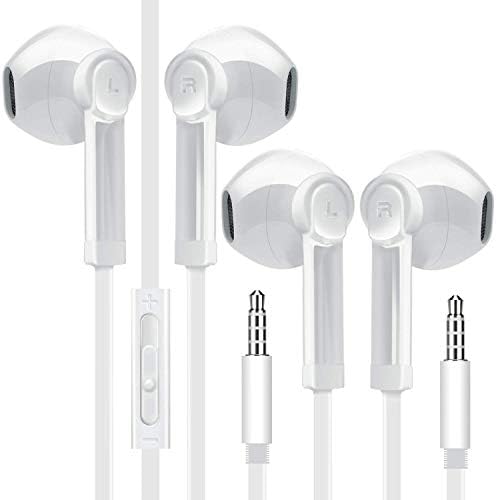 3,5 mm bijele slušalice s mikrofonom, kontrolom glasnoće i krajnjim gumbom odgovora za pozivanje za AUX, računala, tablete