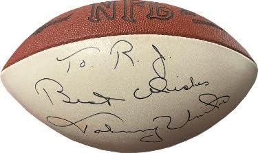 Johnny Unitas potpisao je Wilson NFL White Panel Tagliabue nogomet- JSA FULL LOA XX77013- To RJ Najbolje želje- Autografirani