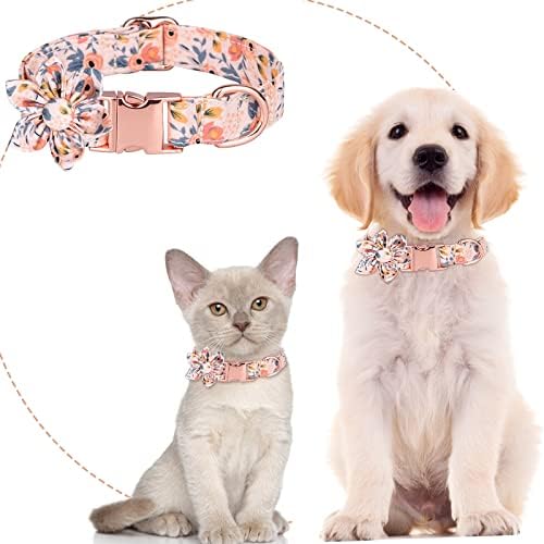 Kravata za mačke provale 3 podesive veličine Personalizirane ovratnike za pse s cvjetnim kravatom pamuka djevojke pseće ovratnik
