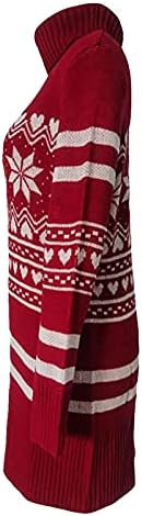 Ruziyoog ženske božićne džempere haljine trake kornjače dugi rukavi vitki fit pleteni pletenik džemper dresper haljina