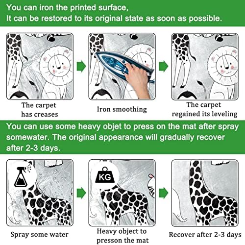 Llnsupply okrugla dječja igra za igranje prostirke žiraffe zebra slon vrtić jastučić za prostirku mekano preklopljivo dijete