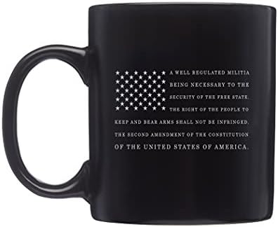 Crna patriotski 2. amandman šalica za kavu za kavu, čaša čaša, sjajna ideja za poklon za bilo kojeg republikanca ili konzervativnog