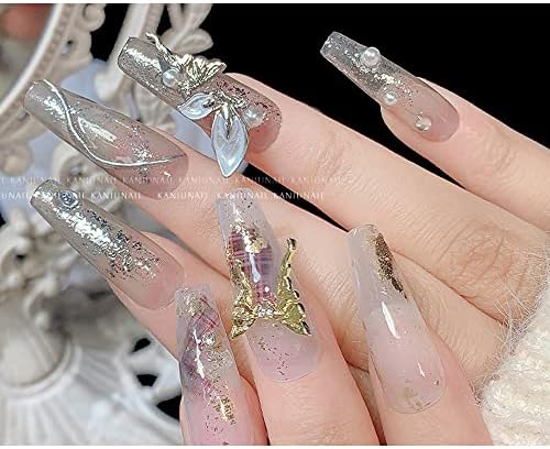 3D leptir čari luksuznih leptira legura Rhinestones 12 pca srebrno zlato leptir art art kristalni dragulji ukrasi za nokte