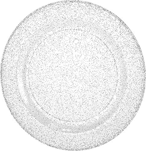 Plastični tanjuri za salatu sa srebrnim sjajem - 7,5 inča, Prozirni, 10 komada