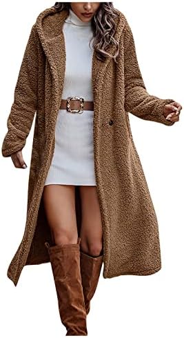 Kaputi s krhavim rovovima za žene, ženske duge jeseni i zimske čvrste boje vunena kaputa s dugim rukavima