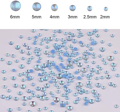 Tislan 1440pcs iskrisni rinestoni na noktima mješavina veličina 3d bombona iridescentna sirena plava rhinestones perle staklene