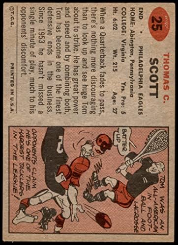 1957. Topps 25 Tom Scott Philadelphia Eagles Dean's Cards 5 - Ex Eagles