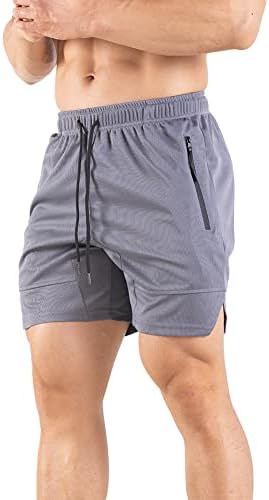 VPO -ove muške kratke hlače od 5 teretana s džepovima s patentnim zatvaračem, suho fit muške mrežice atletskih kratkih hlača