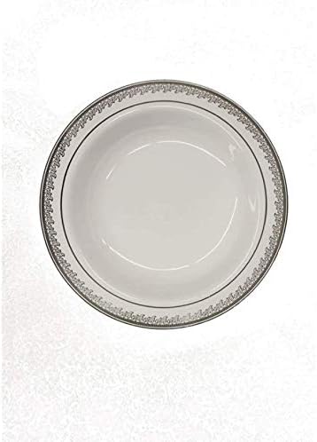 Bijeli i srebrni tanjuri za večeru od 7 inča | Kolekcija od 10 komada