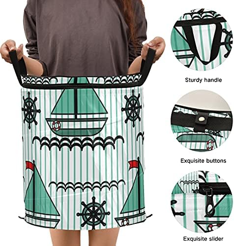 Pomorska skočna košara za rublje s poklopcem s patentnim zatvaračem sklopiva košara za rublje s ručkama sklopiva košara za