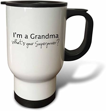 3Drose Im baka, što je tvoj supersila smiješni poklon za baku šalice za putnike, 14 unci, nehrđajući čelik