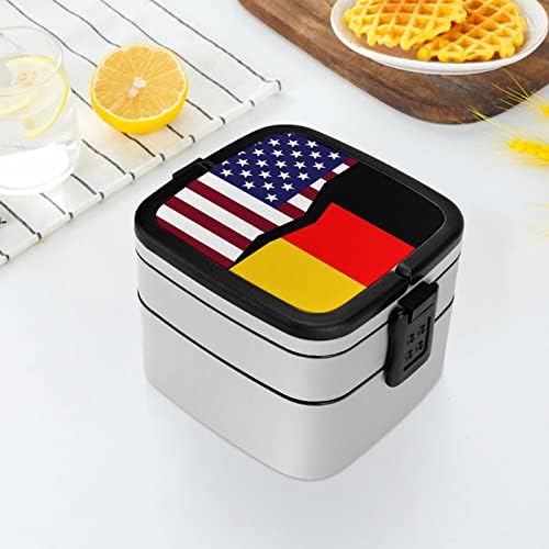 Sjedinjene Države i Njemačke zastave smiješne sve u jednom kontejneru za ručak u Bento Boxu sa žlicom za putovanja piknik