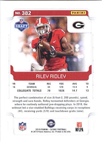 2019. rezultat nogomet 382 Riley Riley Ridley Georgia Bulldogs Rookie RC Službeni NFL trgovačka karta koju je napravio Panini