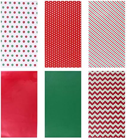 Setovi naušnica od 6 komada božićna kožna tkanina listovi od PU kože s točkicama Val Zelena crvena umjetna kožna tkanina