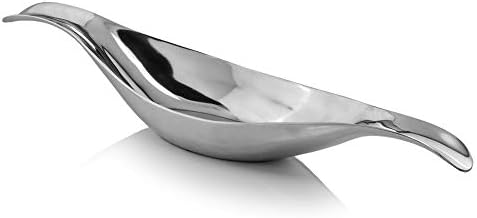 Homeroots 8 x 34,5 x 5,5 srebrni aluminij duga valovita zdjela