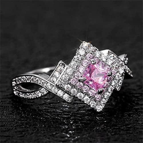 Prstenski nakit Ženski cirkon poklon ružičasti kreativni dijamantni prsten vintage ženski prstenovi