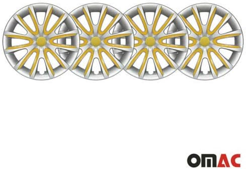 OMAC 16 -inčni hubcaps za Toyota RAV4 sive i žute 4 PCS. Poklopac naplataka na kotači