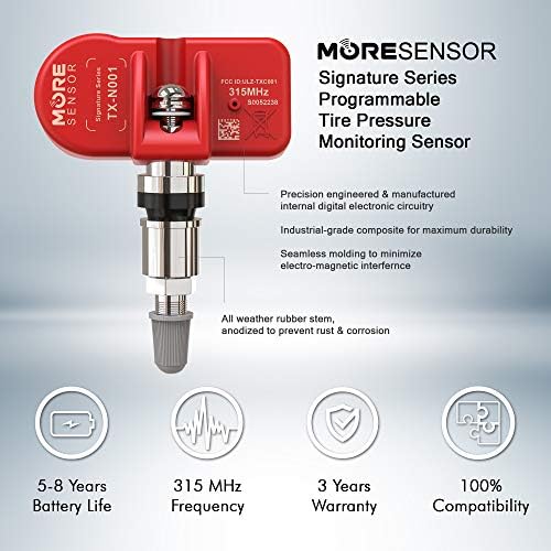 Moresensor Signature Series 315MHz TPMS senzor tlaka u gumi | Unaprijed programiran za odabrane 10+ korejskih modela marke