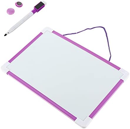 NUOBESTY 3SETS Obrišite bijelu tablicu tipa poruke za crtanje ljubičasto viseće dvostrane napomene Easel Kids Desktop Pen