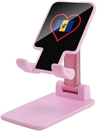 Obožavam Barbado Red Heart Smiješno sklopivi držač za mobitele na radnoj površini prijenosni podesivi dodatak za stol