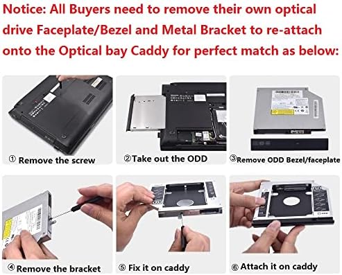 9,5 mm 2. SATA tvrdi disk HDD SSD Optical Bay Case Caddy Frame nosač za HP 350 350 355 250 255 G1 G2