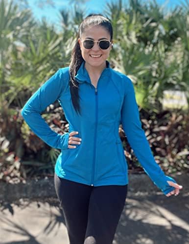 Hotloox ženska runa puni patentni zatvarač Atletske jakne za vježbanje golf biciklizam termalne jakne s rupama palca i džepova