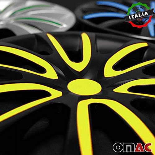OMAC 16 -inčni hubcaps za Dodge Journey Black and Yellow 4 PCS. Poklopac naplataka na kotači