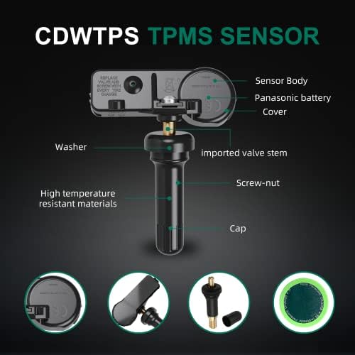 CDWTPS TPMS senzor, 433MHz sustav monitora tlaka gume 4-pack za 2006-2010 Chrysler | Dodge | Jeep zamjenjuje 56029481AB