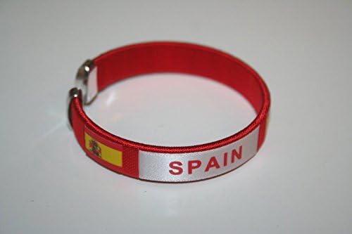 Španjolska crvena zastava zemlje fleksibilna narukvica za odrasle, narukvica promjera 2,5 inča, širine 9,5 inča, Nova