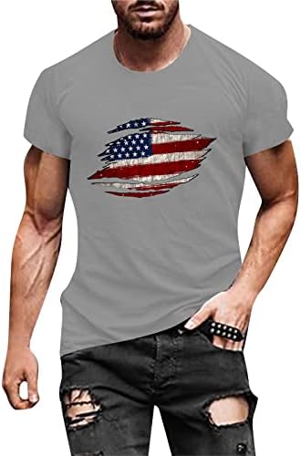 UBST 4. srpnja muški vojnik majice s kratkim rukavima, retro američka zastava thirt ljetni atletski mišić Slim fit maney