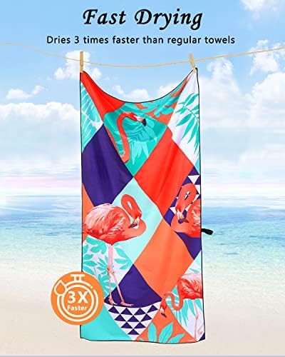 Dolxico Brzi suhi ručnik na plaži, bez pijeska 32 x 63 Veliki ručnik za plažu mikrovlakana, upijajući ručnik za putnički
