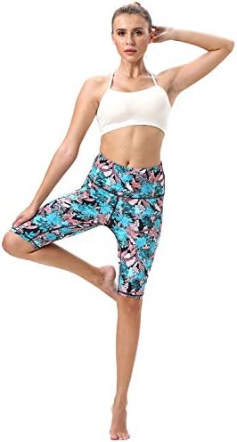 Mint Lilac Women's Visoki struk, tiskane joge kratke hlače atletski kontrola trbuha srednje duljine trčanje kratke hlače