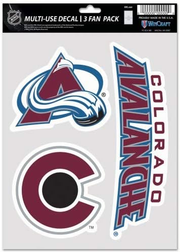 Wincraft NHL Colorado Avalanche Decal Multi -upotreba Fan 3 Pack, Team Colors, jedna veličina