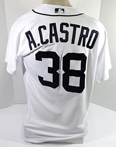2020. Detroit Tigers Anthony Castro 38 Igra izdana POS Upotrijebljeni bijeli Jersey 44 775 - Igra Korištena MLB dresova