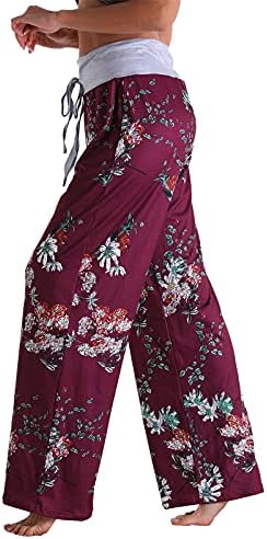Miashui flare joga hlače za žene visoke tiskanje udobnih hlača za noge struke hlače ženke rastezaljke široke ženske hlače