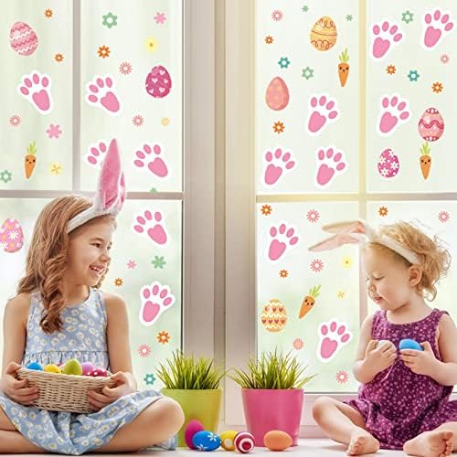 Razglednice s fotografijama Uskršnji otisak zeca ukras dječje sobe samoljepljiva pozadina crtani film u boji jaja rotkvica